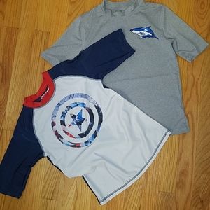 EUC boys sz M swim shirts bundle
